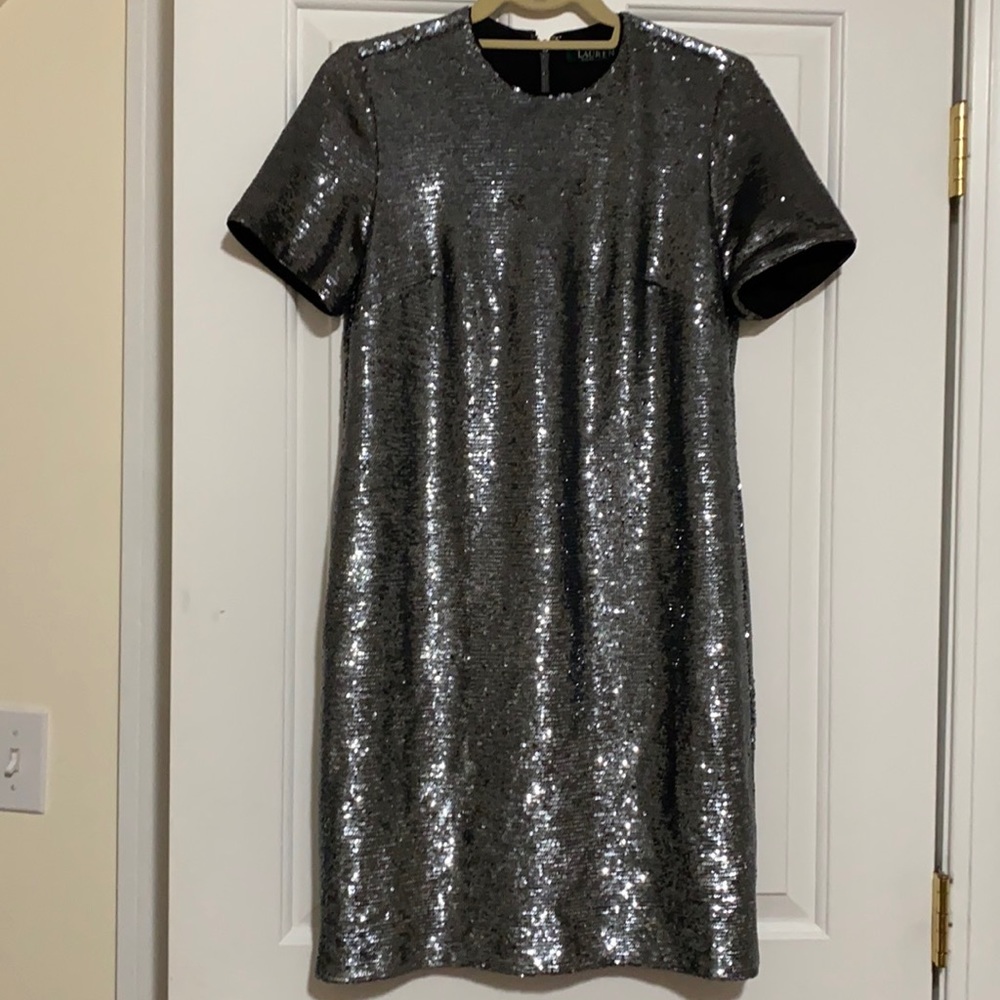 Lauren Ralph Lauren Silver Sequin Dress